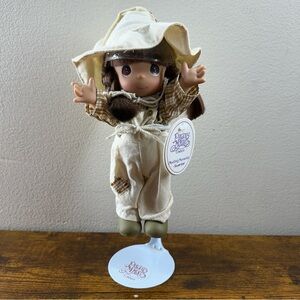 Precious Moments Doll in Cream and Brown Outfit